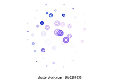 Light Purple vector texture with disks. Glitter abstract illustration with blurred drops of rain. Design for your business advert.