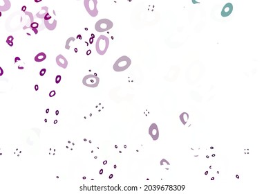 Light Purple vector texture with disks. Blurred bubbles on abstract background with colorful gradient. Pattern for ads, leaflets.