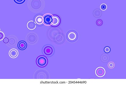 Light Purple vector texture with disks. Blurred decorative design in abstract style with bubbles. Design for your business advert.