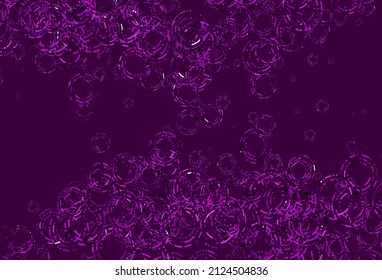 Light Purple vector texture with disks. Blurred decorative design in abstract style with bubbles. Template for your brand book.