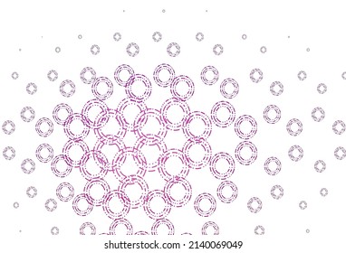 Light purple vector texture with disks. Blurred bubbles on abstract background with colorful gradient. Completely new template for your brand book.