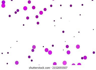 Light Purple vector texture with disks. Abstract illustration with colored bubbles in nature style. Pattern of water, rain drops.
