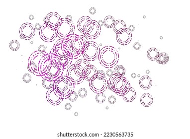 Leichte violette Vektorstruktur mit Scheiben. Unscharfes dekoratives Design im abstrakten Stil mit Blasen. Wassermuster, Regen fällt.