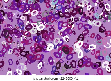 Light Purple vector texture with disks. Blurred bubbles on abstract background with colorful gradient. Template for your brand book.