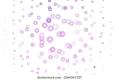 Light Purple vector texture with disks. Modern abstract illustration with colorful water drops. Pattern for ads, leaflets.