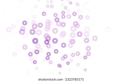 Leichte violette Vektorstruktur mit Scheiben. Schöne farbige Illustration mit unscharfen Kreisen im Naturstil. Muster für Texturen von Bildschirmhintergründen.