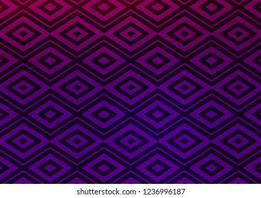Light Purple vector texture with lines, rhombuses. Colorful lines, squares on abstract background with gradient. Smart design for your business advert.