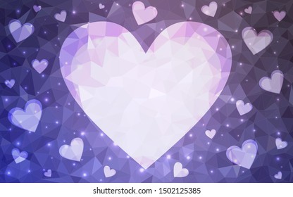 Light Purple vector  texture with lovely hearts. Blurred decorative design in doodle style with hearts. Design for your business advert of anniversary.
