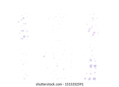 Light Purple vector texture with lovely hearts. Hearts on blurred abstract background with colorful gradient. Pattern for marriage gifts, congratulations.