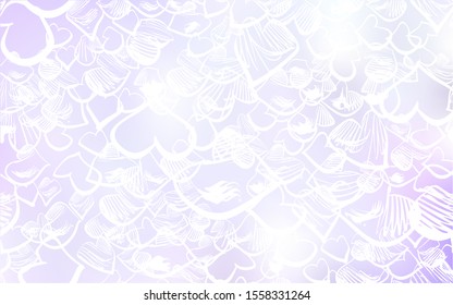 Light Purple vector texture with lovely hearts. Decorative shining illustration with hearts on abstract template. Pattern for marriage gifts, congratulations.