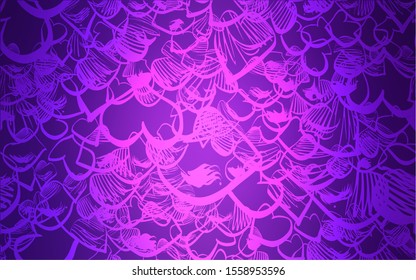 Light Purple vector texture with lovely hearts. Beautiful colored illustration with hearts in celebration style. Pattern can be used for valentine's ad, booklets.