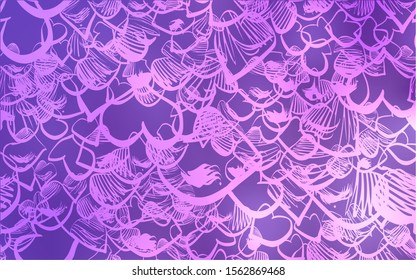 Light Purple vector texture with lovely hearts. Hearts on blurred abstract background with colorful gradient. Template for Valentine's greeting postcards.