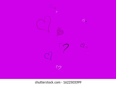Light Purple vector texture with lovely hearts. Decorative design with hearts in simple style . Design for a business advert of anniversary.