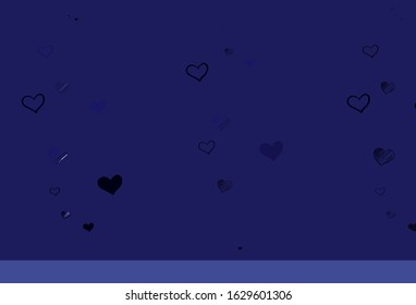 Light Purple vector texture with lovely hearts. Beautiful abstract hearts on colorful gradient background. Design for celebrating of Valentine Day.