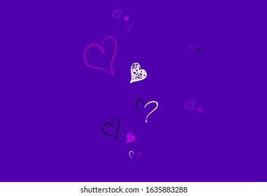 Light Purple vector texture with lovely hearts. Decorative design with hearts in simple style . Design for a business advert of anniversary.