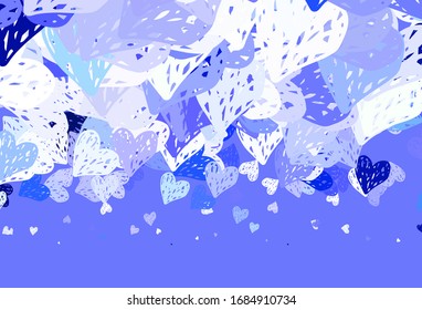 Light Purple vector texture with lovely hearts. Decorative design with hearts in simple style . Design for celebrating of Valentine Day.