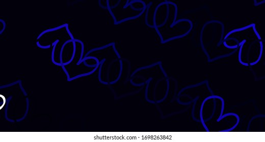 Light Purple vector texture with lovely hearts. Hearts on blurred abstract background with colorful gradient. Design for your business advert of anniversary.