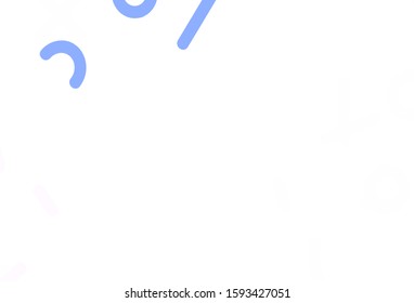 Light Purple vector texture with mathematic symbols. Modern geometrical illustration with numerals. Pattern for posters, banners of math books.