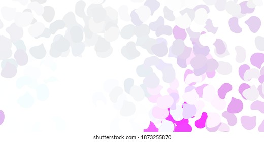 Textura vectorial púrpura clara con formas memphis. Ilustración abstracta moderna con formas aleatorias gradientes. Fondo para teléfonos móviles.