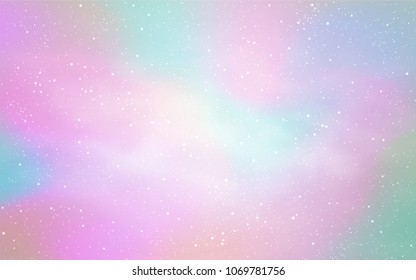 Light Purple vector texture with milky way stars. Glitter abstract illustration with colorful cosmic stars. Template for cosmic backgrounds.