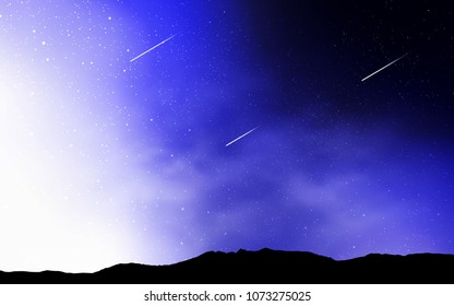 Light Purple vector texture with milky way stars. Shining illustration with sky stars on abstract template. Pattern for futuristic ad, booklets.