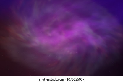 Light Purple vector texture with milky way stars. Shining colored illustration with bright astronomical stars. Template for cosmic backgrounds.