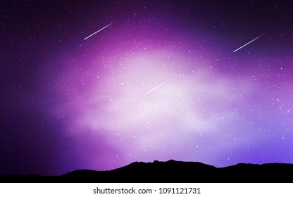 Light Purple vector texture with milky way stars. Modern abstract illustration with Big Dipper stars. Template for cosmic backgrounds.