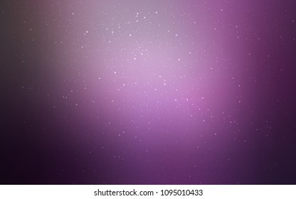 Light Purple vector texture with milky way stars. Glitter abstract illustration with colorful cosmic stars. Best design for your ad, poster, banner.