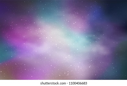 Light Purple vector texture with milky way stars. Modern abstract illustration with Big Dipper stars. Best design for your ad, poster, banner.