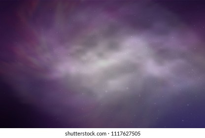 Light Purple vector texture with milky way stars. Shining illustration with sky stars on abstract template. Pattern for futuristic ad, booklets.