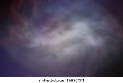 Light Purple vector texture with milky way stars. Glitter abstract illustration with colorful cosmic stars. Smart design for your business advert.