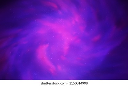 Light Purple vector texture with milky way stars. Shining colored illustration with bright astronomical stars. Template for cosmic backgrounds.