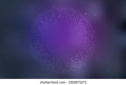 Light Purple vector texture with milky way stars. Space stars on blurred abstract background with gradient. Best design for your ad, poster, banner.