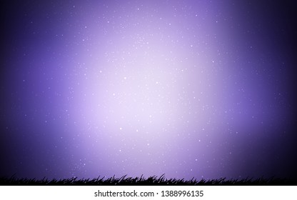 Light Purple vector texture with milky way stars. Shining illustration with sky stars on abstract template. Best design for your ad, poster, banner.