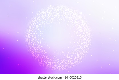 Light Purple vector texture with milky way stars. Glitter abstract illustration with colorful cosmic stars. Pattern for astrology websites.