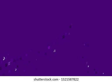 Light Purple vector texture with musical notes. Modern abstract illustration with melody keys. Pattern for school ad, booklets.