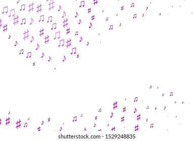 Light Purple vector texture with musical notes. Isolated colorful music keys on abstract background. Modern design for wallpapers.