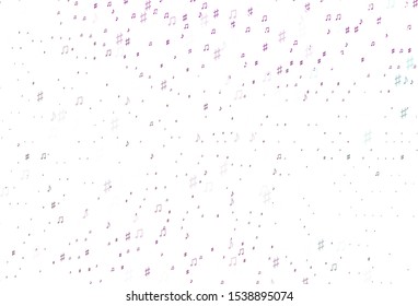 Light Purple vector texture with musical notes. Isolated colorful music keys on abstract background. Modern design for wallpapers.