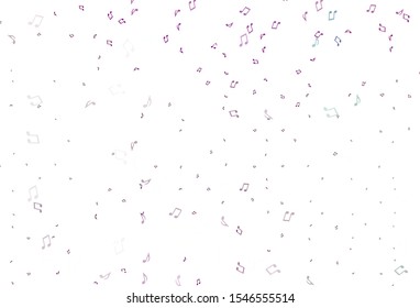 Light Purple vector texture with musical notes. Abstract illustration with colorful symbols of melody. Pattern for school ad, booklets.