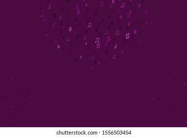 Light Purple vector texture with musical notes. Shining illustration of colorful gradient music notes. Pattern for websites of musitians.