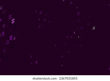 Light Purple vector texture with musical notes. Isolated colorful music keys on abstract background. Pattern for websites of musitians.