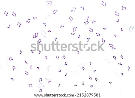 Light Purple vector texture with musical notes. Shining illustration of colorful gradient music notes. Modern design for wallpapers.