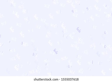 Light Purple vector texture with selling prices 30, 50, 90 %. Gradient illustration with discount signs on white backdrop. Backdrop for mega promotions, discounts.