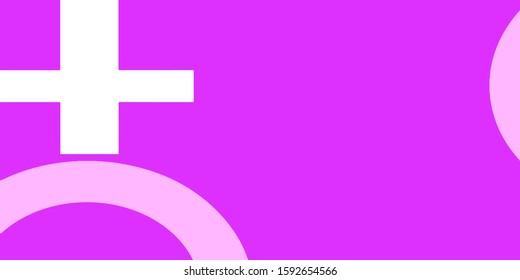 Light Purple vector texture with women's rights symbols. Colorful feminism symbols with a gradient in modern style. Background for cell phones.