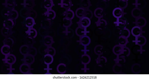 Light Purple vector texture with women's rights symbols. Simple design in abstract style with women’s rights activism. Simple design for your web site.
