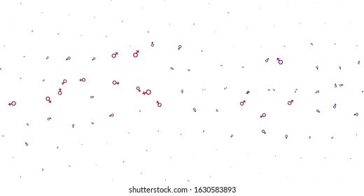 Light Purple vector texture with women's rights symbols. Abstract illustration with a depiction of women's power. Best design to show the power of women.