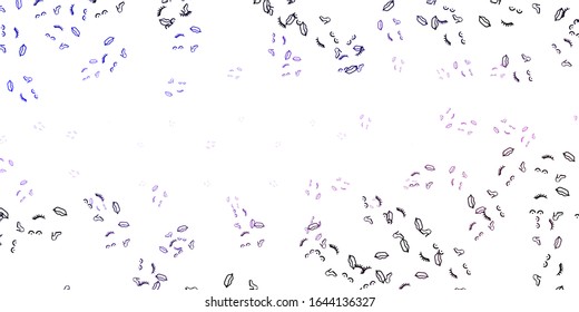 Leichte violette Vektorillustration mit Frauenrechtssymbolen. Farbige Feminismus-Symbole mit Farbverlauf im modernen Stil. Einfaches Design für Ihre Website.