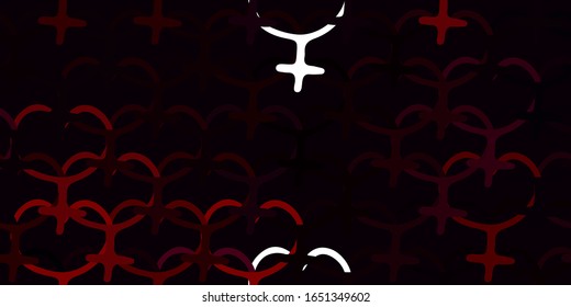 Light Purple vector texture with women's rights symbols. Colorful feminism symbols with a gradient in modern style. Design for International Women’s Day.