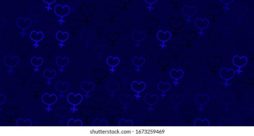 Light Purple vector texture with women's rights symbols. Simple design in abstract style with women’s rights activism. Design for International Women’s Day.