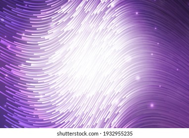 Textura vectorial púrpura clara con líneas irregulares. Ilustración abstracta de gradiente moderno con líneas de banda. Patrón para su diseño.